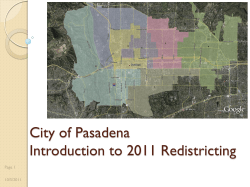 Item 3 Pasadena Redistricting Overview Oct 5