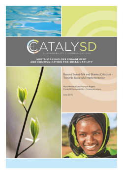 Beyond Sweet- Talk and Blanket Criticism &ndash; Towards Successful