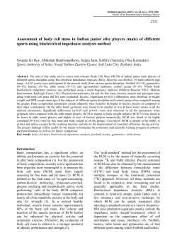 Assessment of body cell mass in Indian junior elite players (male) of