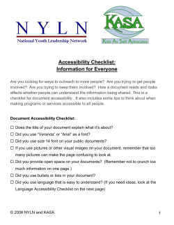 Accessibility Checklist: Information for Everyone