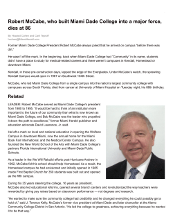 Robert McCabe, who built Miami Dade College into a major force