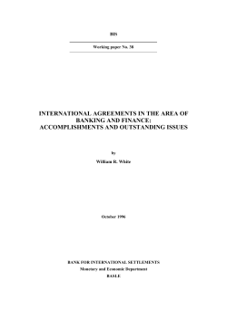 International agreements in the area of banking and finance