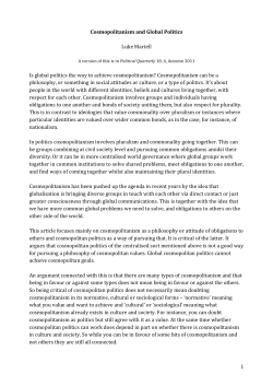Cosmopolitanism and Global Politics
