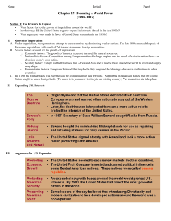 Chapter 17: Becoming a World Power (1890&ndash;1915)