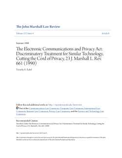 The Electronic Communications and Privacy Act: Discriminatory