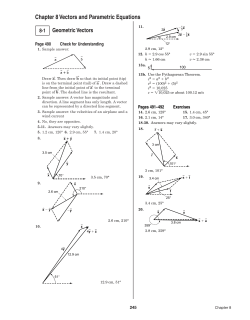 Chapter 8 Vectors and Parametric Equations