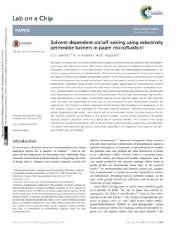Solvent-dependent on/off valving using selectively permeable