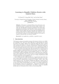 Learning to Simplify Children Stories with Limited Data