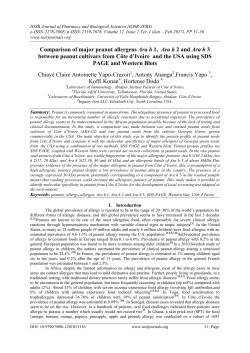 Comparison of major peanut allergens Ara h 1, Ara h 2 and Ara h 3