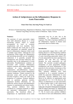 Action of Antiproteases on the Inflammatory Response in Acute