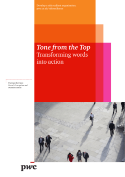 Tone from the Top - Institute of Business Ethics