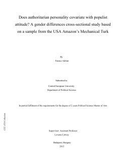 Does authoritarian personality covariate with populist