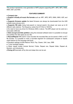 This product represents a new generation of MP3 players supporting