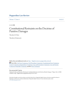 Constitutional Restraints on the Doctrine of Punitive Damages