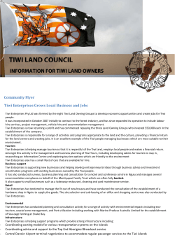 Tiwi Enterprises Grows Local Business and Jobs