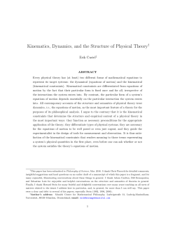 Kinematics, Dynamics, and the Structure of Physical Theory