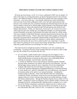 Preparing for the Coming Persecution