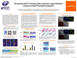 Screening ATCC&reg; Primary Cells at the Air Liquid Interface