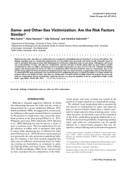 Same- and Other-Sex Victimization: Are the Risk Factors Similar?