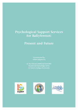 Psychological Support Services for Ballyfermot. Dublin