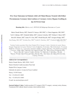 Five-Year Outcomes in Patients with Left Main Disease Treated with