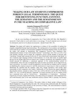 making our law students comprehend foreign legal terminology: the