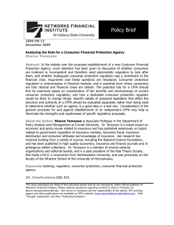 Analyzing the Role for a Consumer Financial Protection Agency