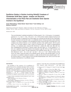 Equilibrium Studies in Solution Involving Nickel(II) Complexes of