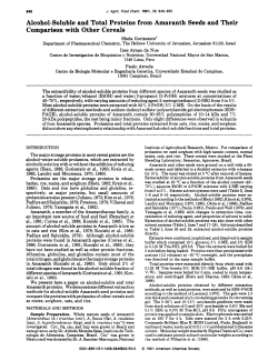 Alcohol-Soluble and Total Proteins from Amaranth Seeds and Their