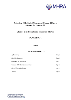 Potassium Chloride 0.15% w/v and Glucose 10% w/v Solution for