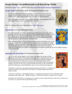 Savage Settings : An unofficial guide to all those Savage Worlds