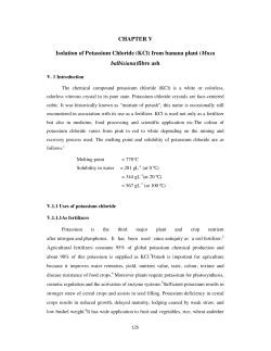 CHAPTER V Isolation of Potassium Chloride