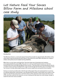 Let Nature Feed Your Senses Billow Farm and Milestone school