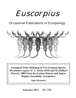 Ecological niche modeling of two scorpion species Mesobuthus