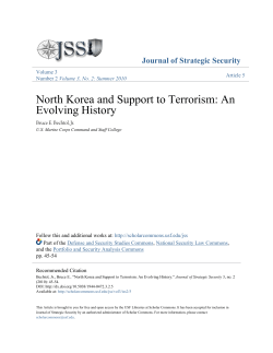 North Korea and Support to Terrorism: An Evolving History
