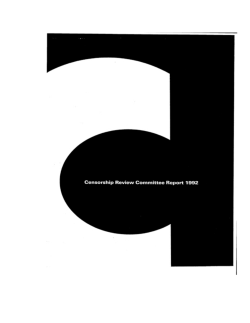 Censorship Review Committee Report 1992