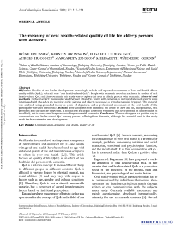 The meaning of oral health-related quality of life for