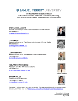 COMMUNICATIONS DEPARTMENT SMU Communications