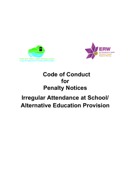 Code of Conduct for Penalty Notices Irregular Attendance at School