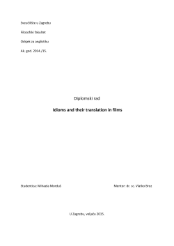 Diplomski rad Idioms and their translation in films