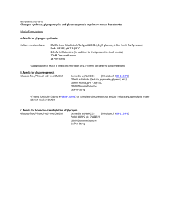 Glycogen and gluconeogenesis protocols