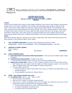 Academic Sen - San Diego Mesa College