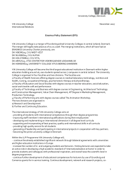 University College, Denmark 1 VIA University College Novemb