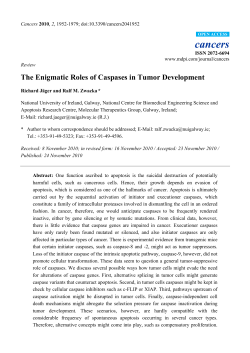 The Enigmatic Roles of Caspases in Tumor Development