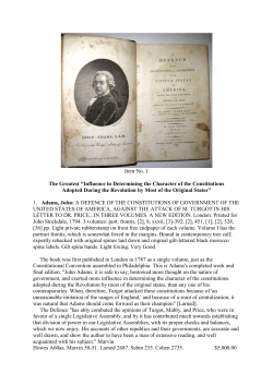 Item No. 1 The Greatest &ldquo;Influence in Determining the Character of