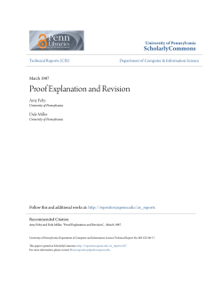 Proof Explanation and Revision - ScholarlyCommons