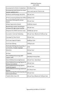 Additional Payrates 2017-2018 Accompanist for District Competition