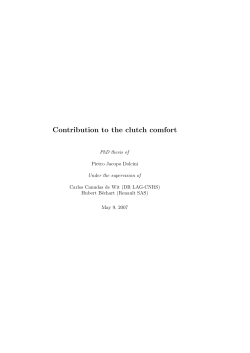 Contribution au confort de l`embrayage