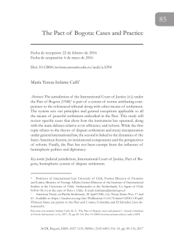 The Pact of Bogota: Cases and Practice