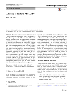 A history of the term &ldquo;DMARD&rdquo; | SpringerLink